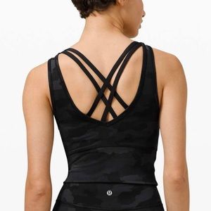 Lululemon BNWT Power Pivot Tank *Everlux camo coal